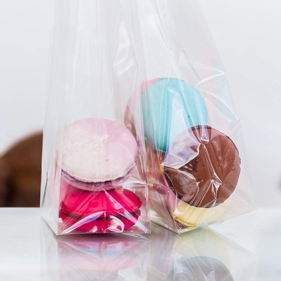 [NEW] 500-Pack French Clear Cellophane Craft Treat Bags Flat Bottom Silver Wedge - Picture 4 of 11